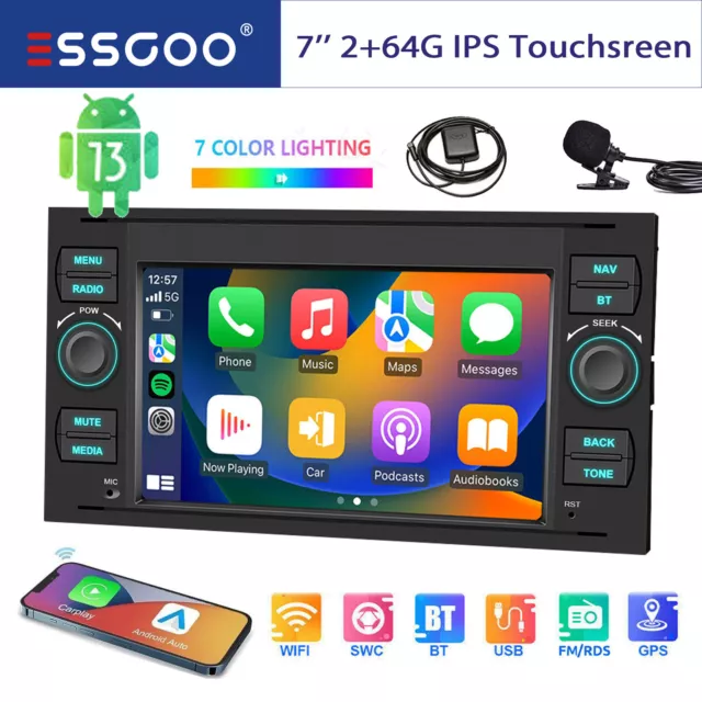 Android 13 64G Autoradio GPS Carplay USB NAVI Für Ford Focus Transit MK7 C S-Max