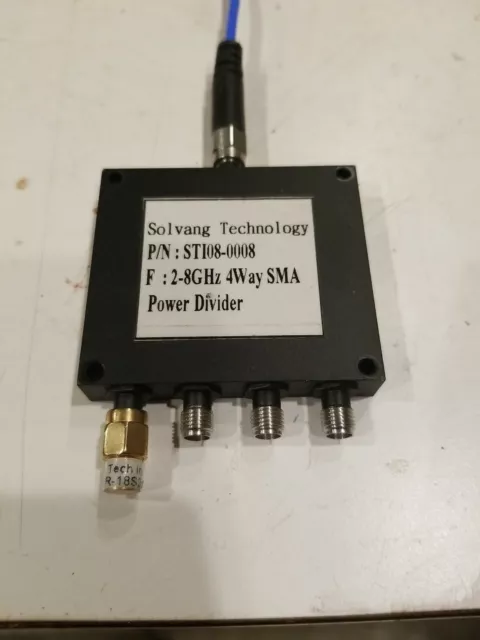 4 Way SMA Power Divider from 2 GHz to 8 GHz.