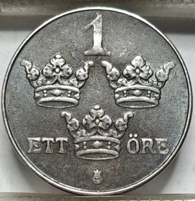 Sweden 1 öre ore 1949 KM#810 Iron King Gustav V (6451)