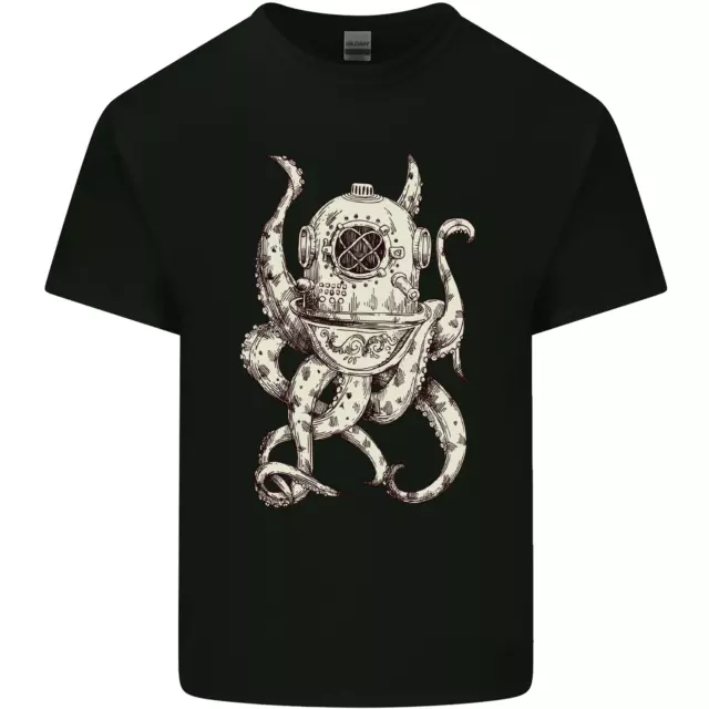 T-shirt bambini Steampunk Octopus Kraken Cthulhu bambini