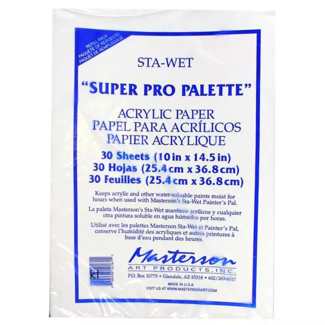 Masterson Sta-Wet Stay Wet 'Super Pro Palette' Acrylpapier - 30 Blatt