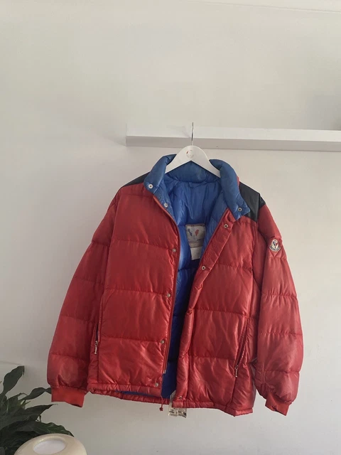 Vintage Moncler Grenoble Puffer Down Blue Red 80s