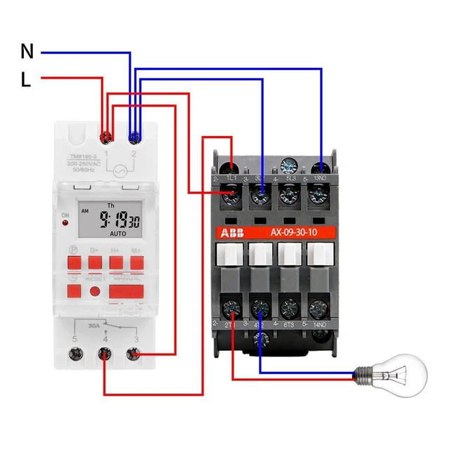 Minuterie Hebdomadaire Programmable THC 20A - Rail DIN LCD 220V