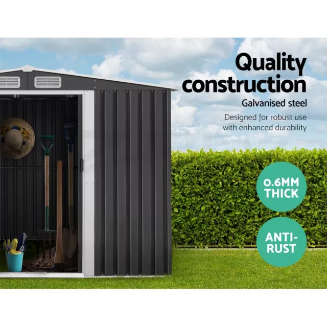 Giantz Garden Shed Sheds Outdoor Storage Workshop House Shelter Metal Base Tool 3