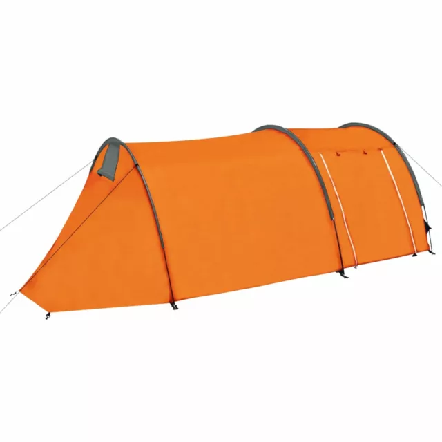 Campingzelt 4 Personen Grau und Orange R6A5