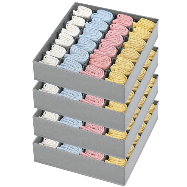 Boîtes de Rangement Pliables pour Chaussettes,24 Compartiments Boîtes de Rangement Pliables pour Chaussettes,24 Compartiments
