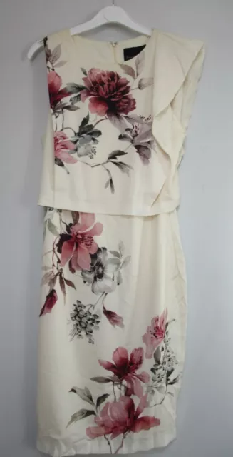 New Womens Phase Eight Sandy Floral Print Occasion dress Buttermilk Size 10