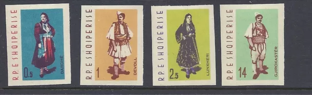 Albania 1962 Regionale Costumi Sc 635-38 Imperf. VF MH