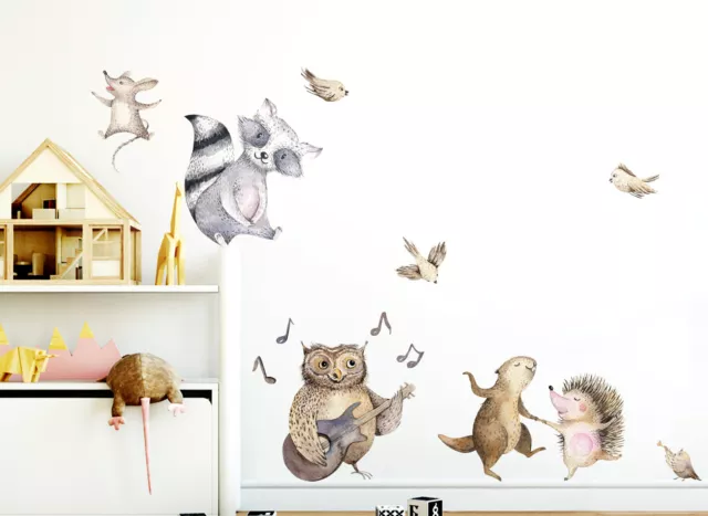 Adesivo parete bambini Camera Animali Tatuaggio Foresta Animale murale DL150 2