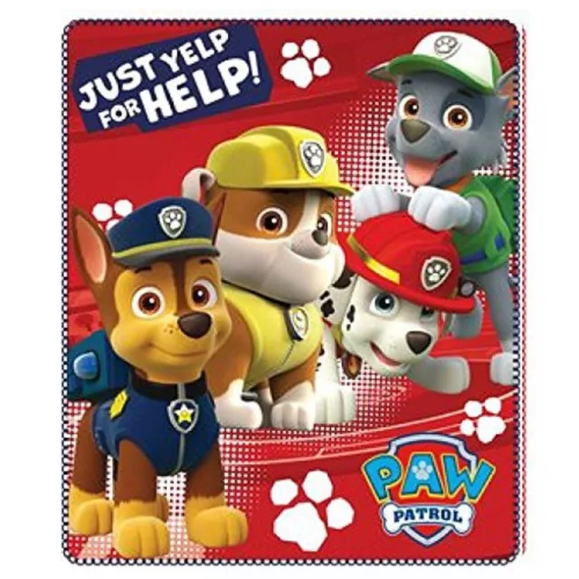 Paw Patrol Manta de Cuadros 120x140cm En Polar Forro Just Yelp Para Ayuda