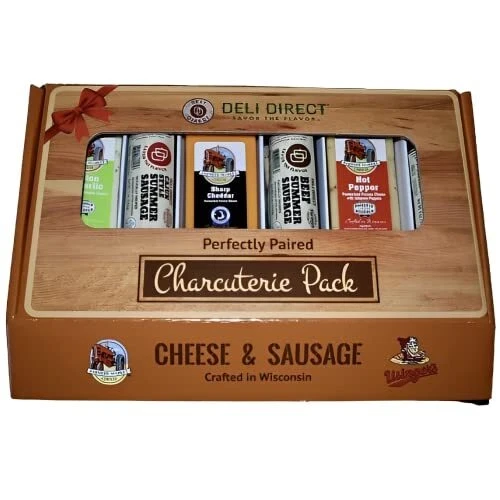 Cesta de regalo de carne y queso Deli Direct Wisconsin - regalos de comida para papá hombre hu...