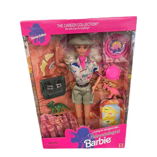 1996 Mattel Paleontologist Barbie Dino Dinosaur Career Collection NRFB 17240