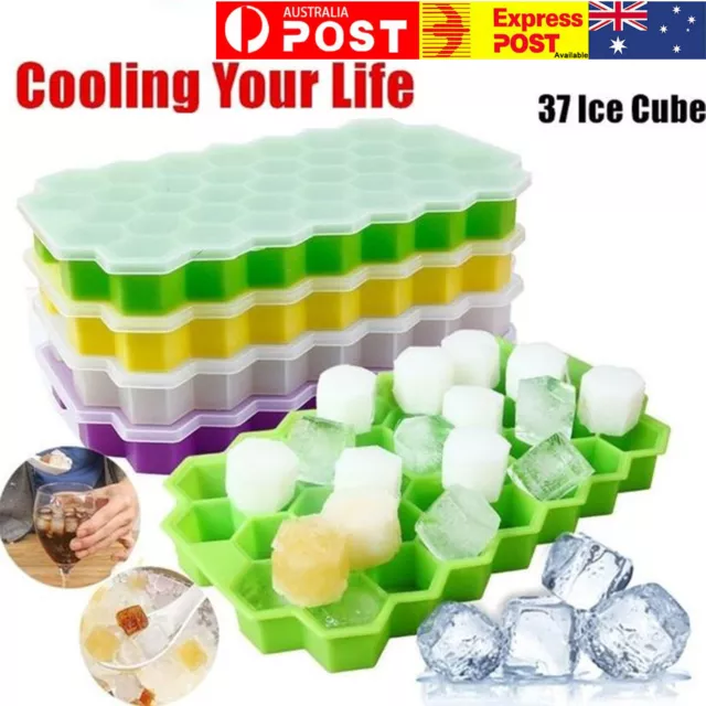 37 Ice Cube Tray Ball Maker Mould Mold Sphere Whiskey Lid Cube Bar Silicone DIY