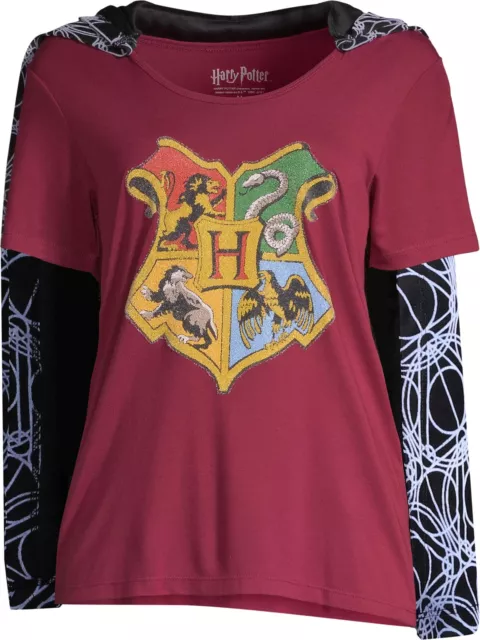 Harry Potter Juniors Medium 7 9 Tee Shirt with Removable Hooded Cloak Costume