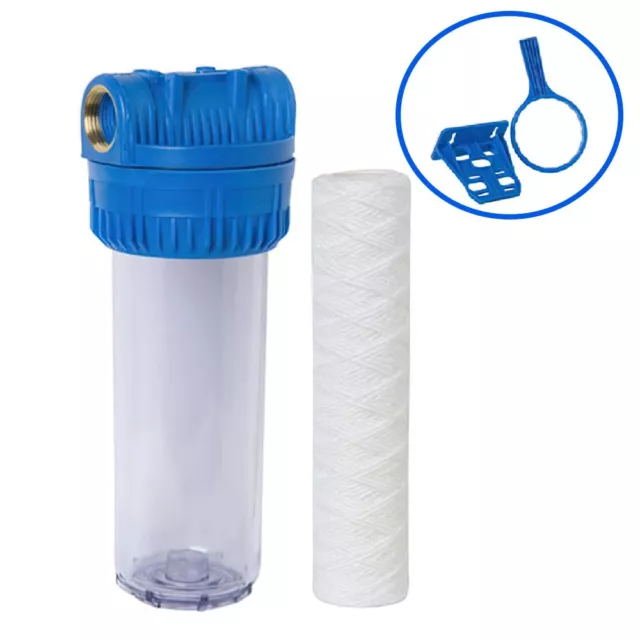 Kit Filtro De Agua Portacartucho Con Llave + Cartucho Bobinado 10"