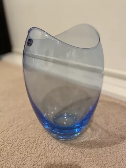 NEW Blue Bohemia Crystal “Gondola” Vase
