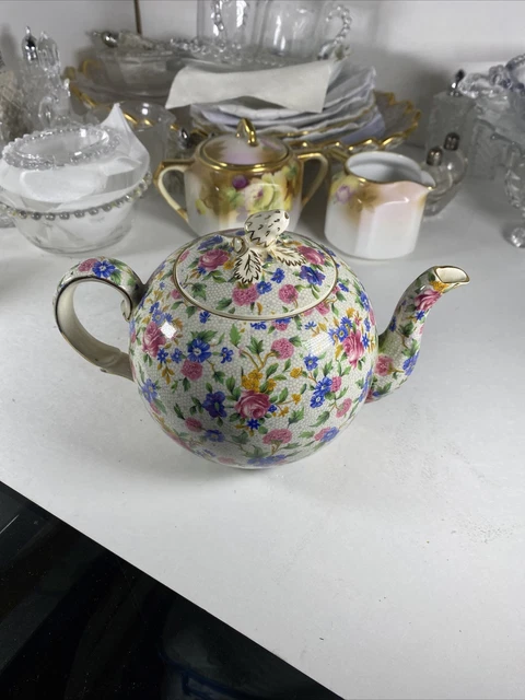 Royal Winton England Grimwades Old Cottage Chintz Tea Pot Strawberry Fenial Cn 3