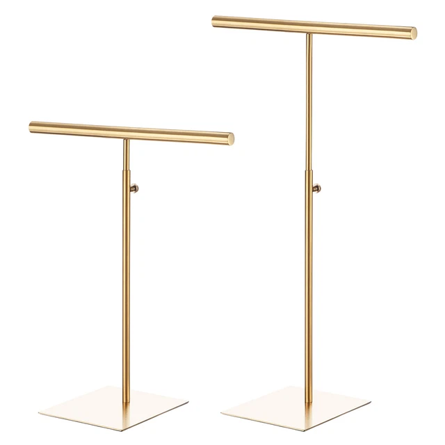 Collana display supporto 2 confezioni altezza gioielli rack a T asta portafoglio supporto oro