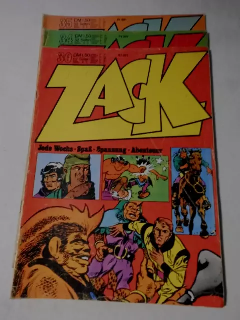 Comic ZACK Magazin Heft  Nr. 30, 34, 35 von 1972 ohne Beilagen - guter Zustand