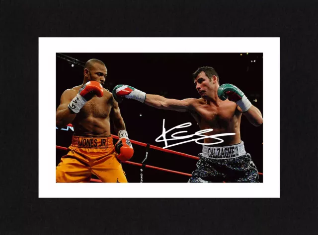 FOTO Stampa boxe Pronto per la cornice autografo firmato 8x6 Joe Calzaghe