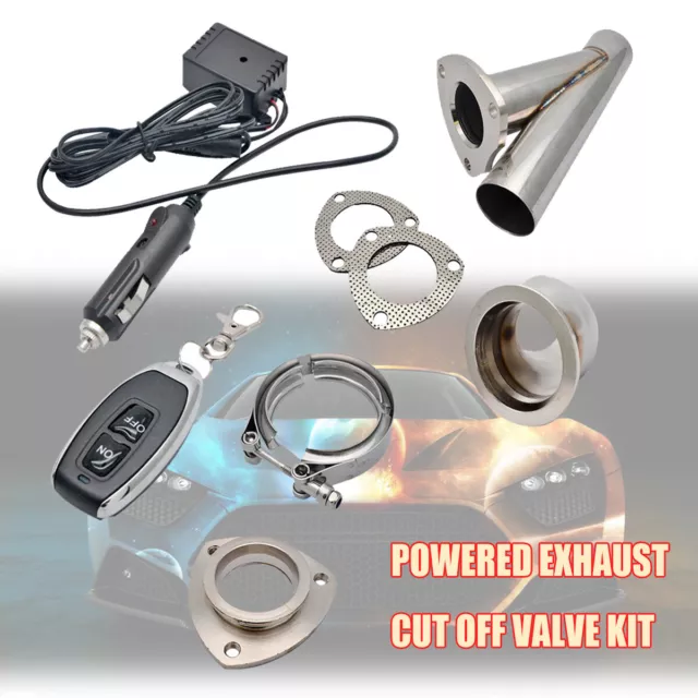 DC 12V 2" 51mm Electric Exhaust Catback Downpipe Systems Kit Remote Control 2