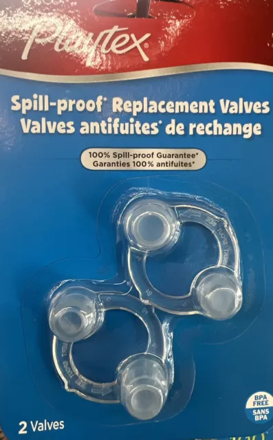 Playtex Spill-Proof REPLACEMENT VALVES for Sippy Cups = 2 inserts BPA Free
