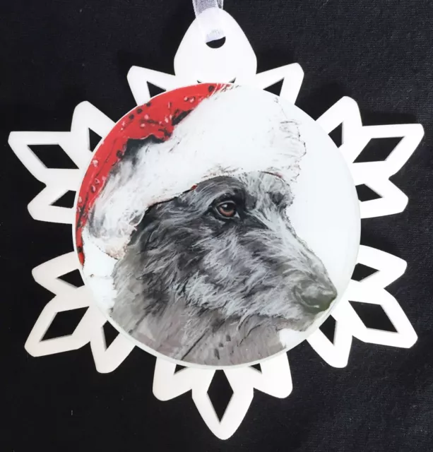 Santa Scottish Deerhound Dog Breed Personalized Christmas Ornament 2