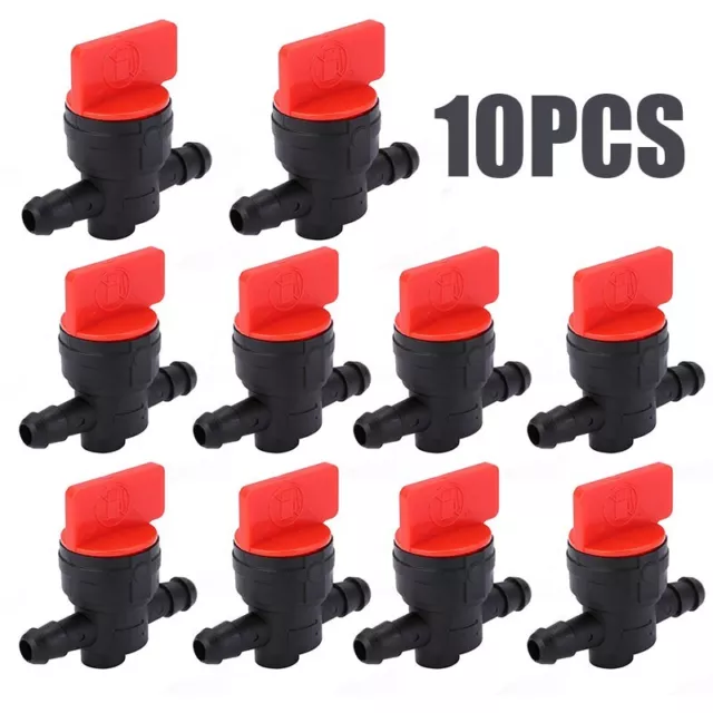 10pcs 1/4" In-Line Straight Fuel Gas Cut-Off/Shut-Off Valves For Small Engines