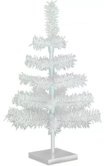 18'' White Christmas Feather Tinsel Tree Tabletop Holiday Tree