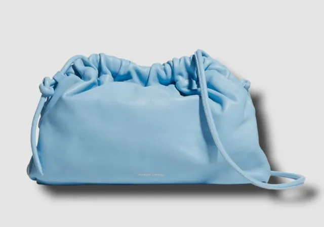 $496 Mansur Gavriel Women's Blue Mini Cloud Leather Clutch Bag