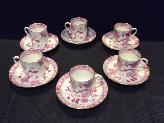 Porcelaine Anglaise Lot 6 Tasses / 6 Soucoupes Royal Tuscan Fine Bone China Rose