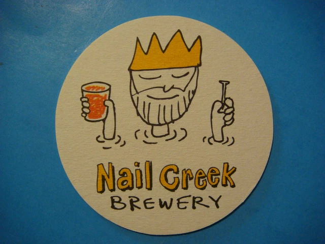BEER Bar COASTER ~*~ NAIL CREEK Pub & Brewery ~*~ Utica, NEW YORK Craft Brewery