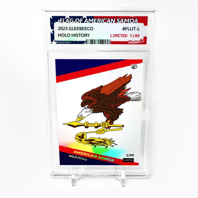 FLAG OF AMERICAN SAMOA Card 2023 GleeBeeCo Holo History #FLUT-L Limited to /49