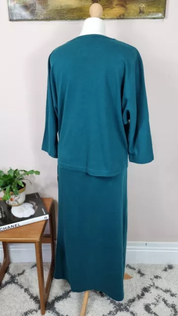 Indigo Moon Two Piece Jersey Applique Maxi Skirt And Top XS 8 10 Teal 2