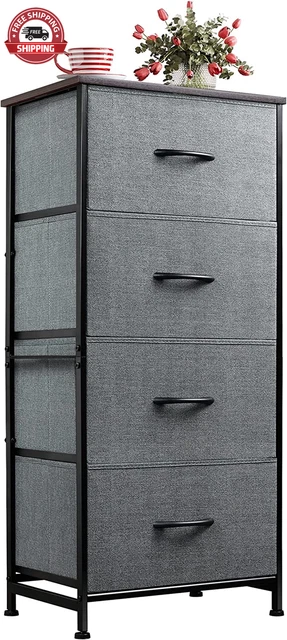 Dresser with 4 Drawers, Storage Tower, Organizer Unit, Fabric Dresser for Bedroo