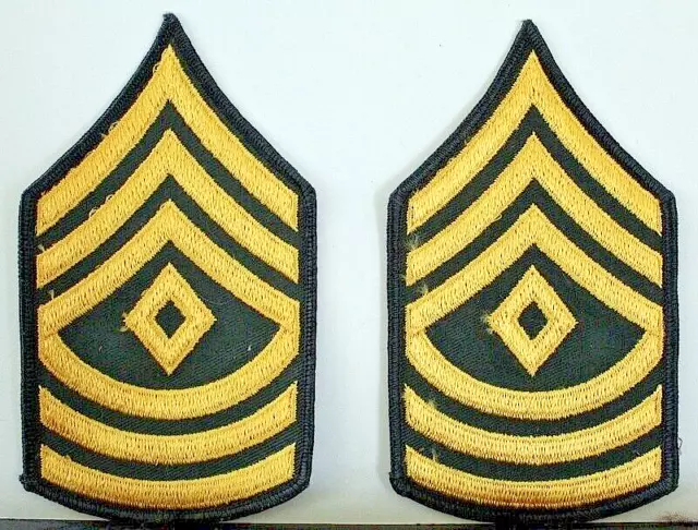 US ARMY FIRST Sergeant 1SG Large Rank Insignia Pair Patch Dress Greens ...