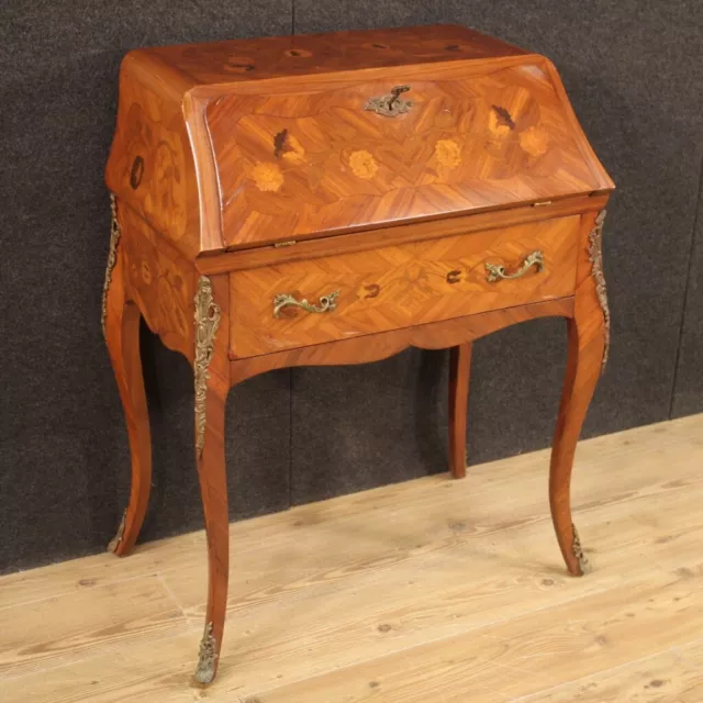 Bureau writing desk furniture antique style secrétaire inlaid wood 900 commode