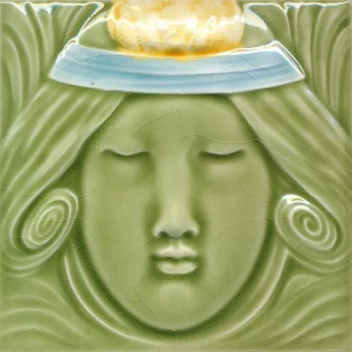 Art Nouveau Vintage Ceramic Tile Rare Reproduction Majolica Alfred Meakin UK