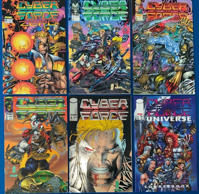  CYBERFORCE Vol. 1 (1992-1993) From #0-4 Lot of 5 + Sourcebook #1 Image Comics