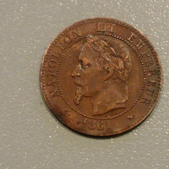 RARE 2 CENTIMES NAPOLEON III TETE LAUREE 1861 K  cote TTB 12 EUROSUP 40 EURO