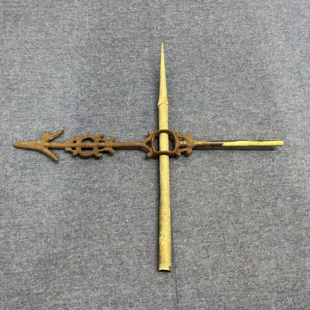 Cast Iron Lightening Rod Weather Vane Directional Arrow Antique Architectural