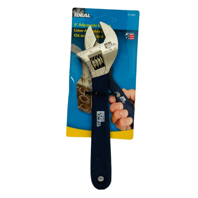 Ideal 35-020 8” Adjustable Wrench Crescent Wrench Made In USA ~NEW~