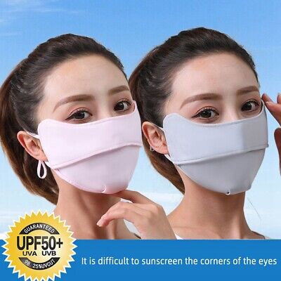 Breathable Face Mask UV Sun Protection Face Shield Ice Silk Reusable Face Cover