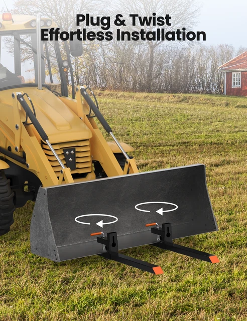 60 inch Tractor Pallet Forks 4000lbs Clamp on Skid Steer Loader Bucket Clamp USA