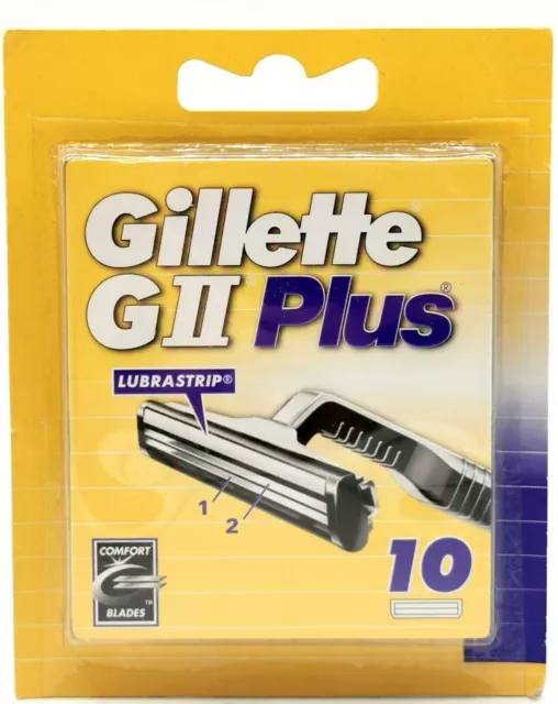 Gillette GII G2 Plus mit Lubrastrip Nassrasierer 10 Rasierklingen Original OVP