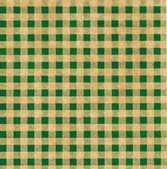 Green Gingham/Kraft Printed Tissue Paper 20 x 30" 500 x 750mm 18gsm