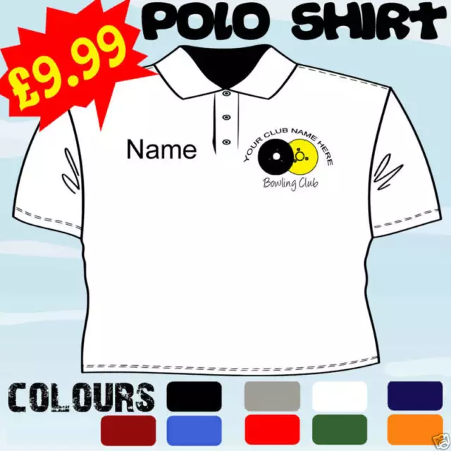 Lawn Bowls Player Club Team Personalised T Polo Shirt