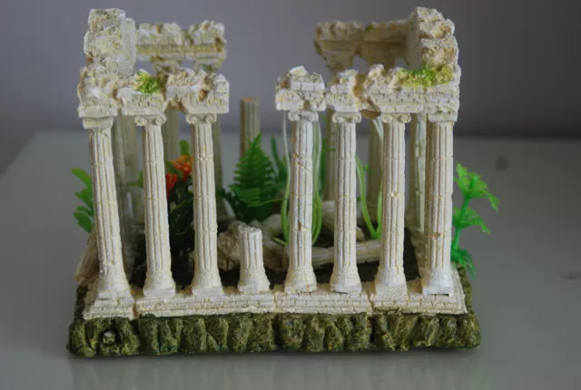 Aquarium Moyen Temple Grec Ruine Décoration & Plantes & Diffuseur 18x12x13 CM 2