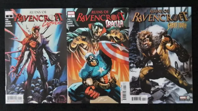 Ruins of Ravencroft Lot of 3 Carnage Dracula Sabretooth Marvel VF/NM