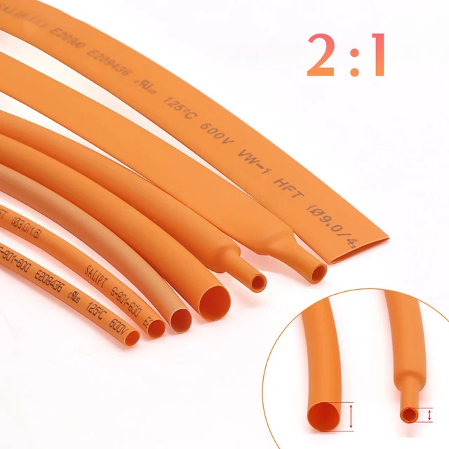 Heat Shrink Electrical Tubing Wrap Sleeving Car Cable 2:1 Ratio Heatshrink